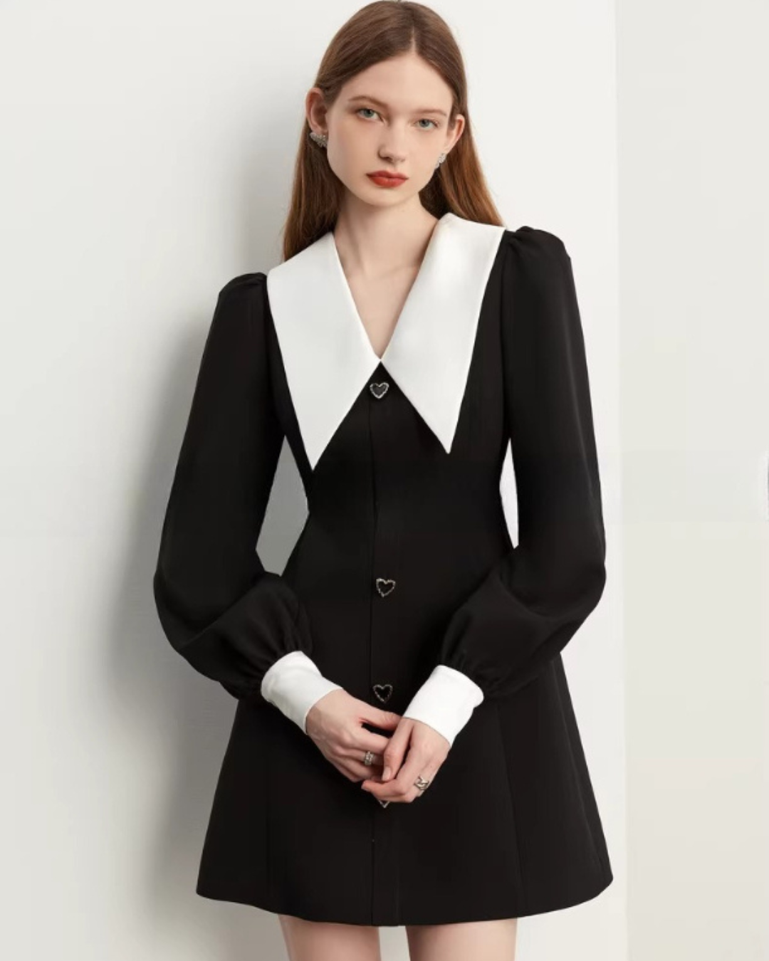 Big Collar Heart Button Dress Big Collar Heart Button Dress