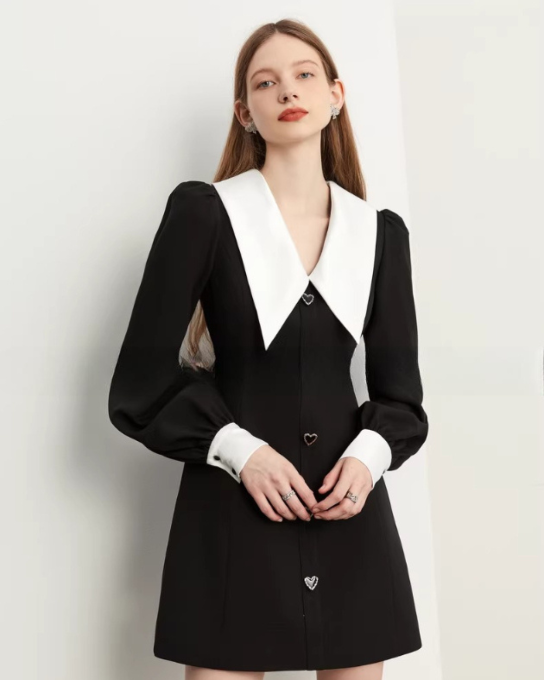 Big Collar Heart Button Dress Big Collar Heart Button Dress