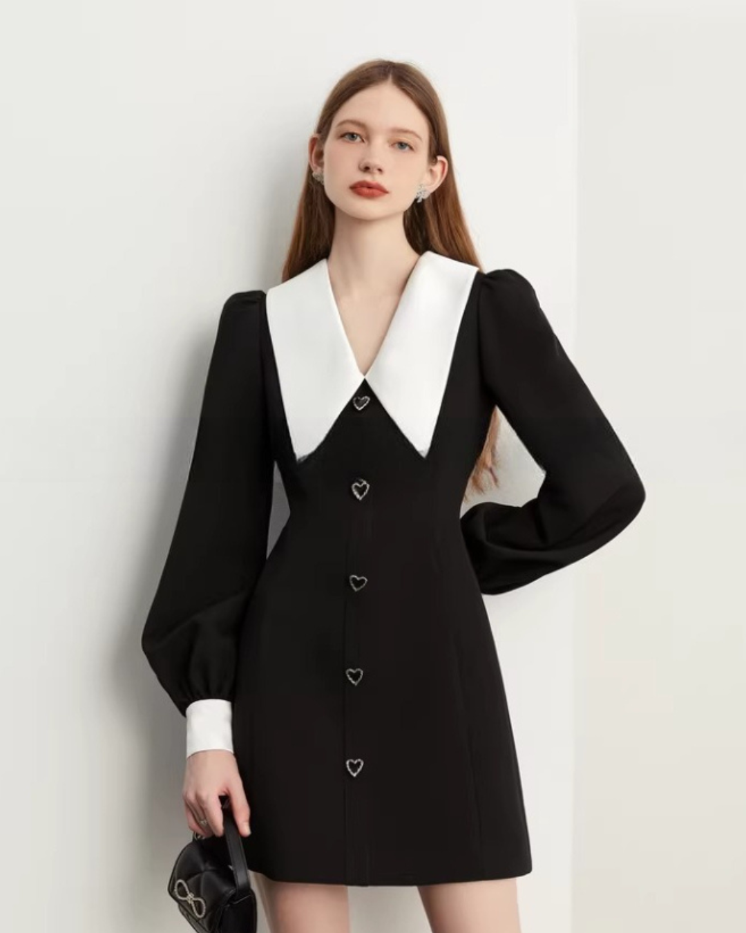 Big Collar Heart Button Dress Big Collar Heart Button Dress