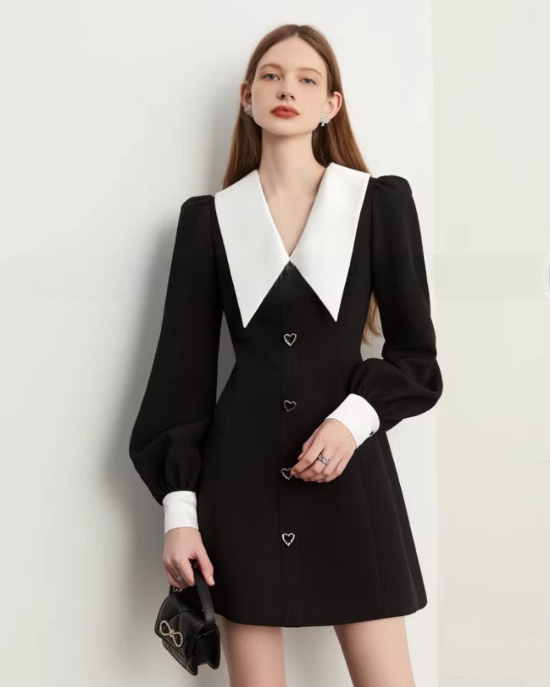 Big Collar Heart Button Dress Big Collar Heart Button Dress