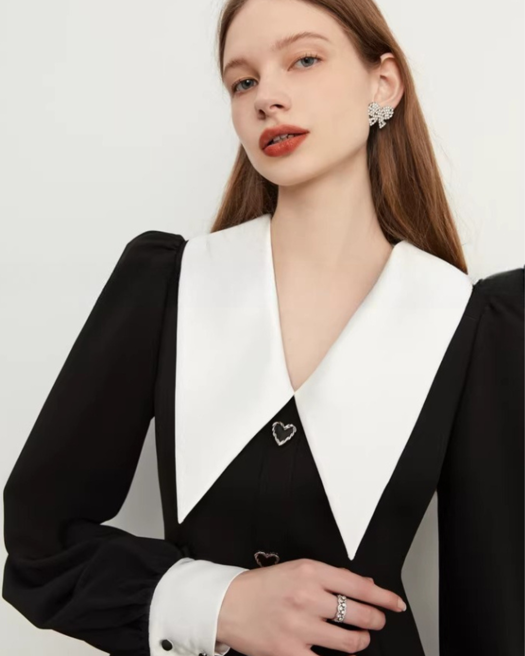 Big Collar Heart Button Dress Big Collar Heart Button Dress