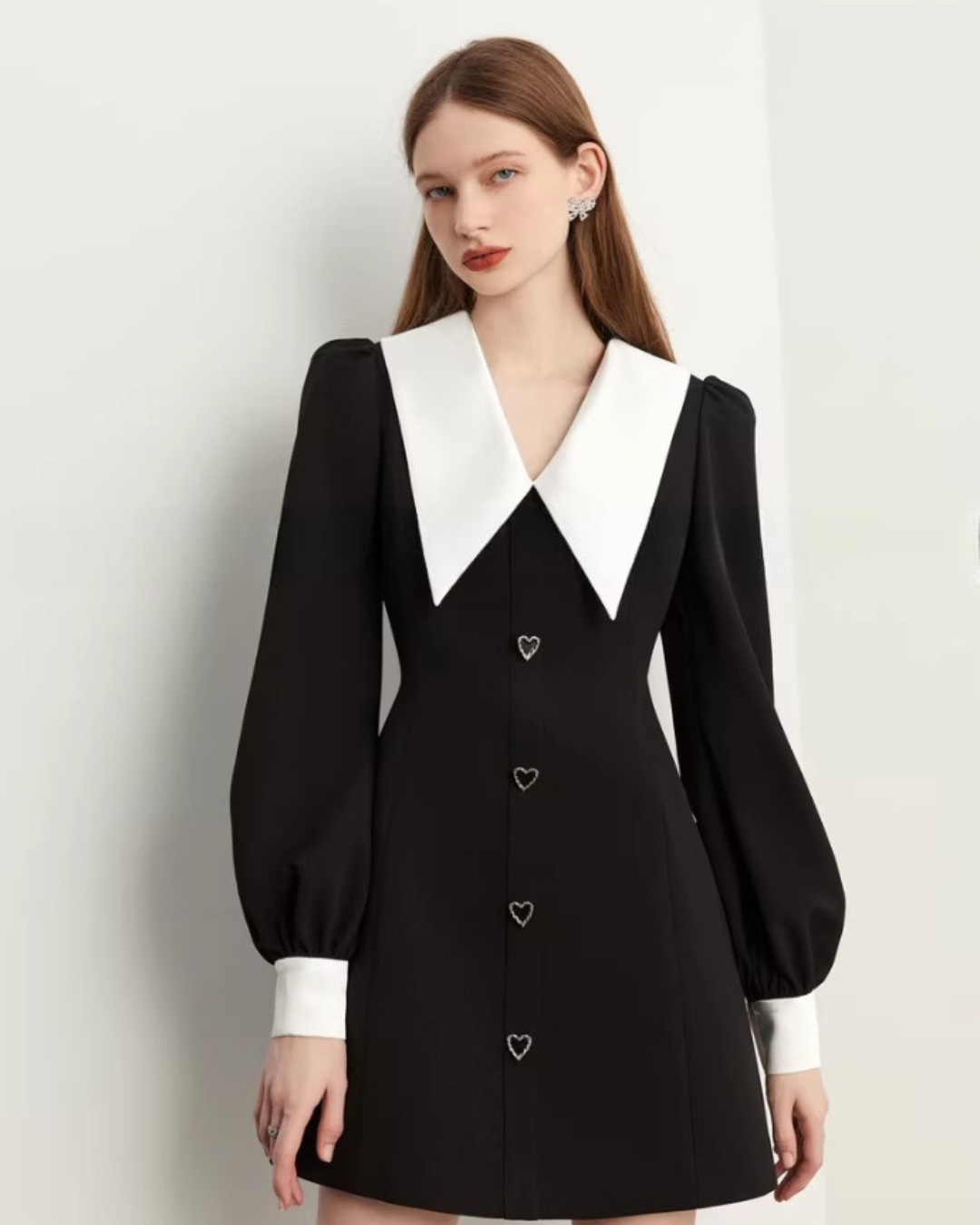 Big Collar Heart Button Dress Big Collar Heart Button Dress