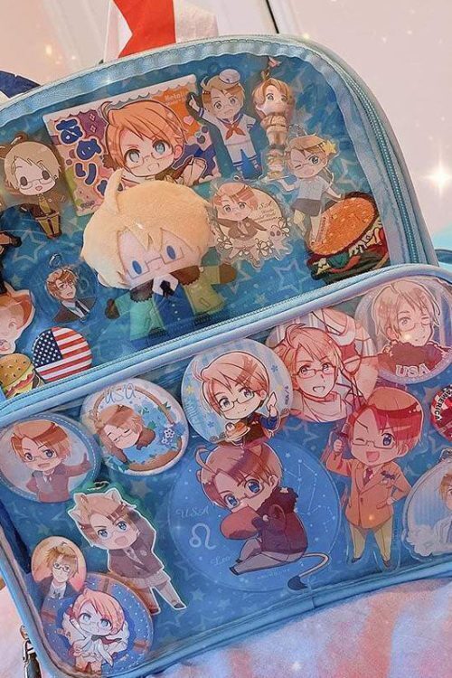 Black Backpack with Clear Window for Photocards and Pins