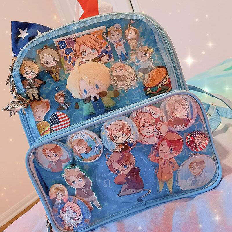 Black Backpack with Clear Window for Photocards and Pins Black Backpack with Clear Window for Photocards and Pins