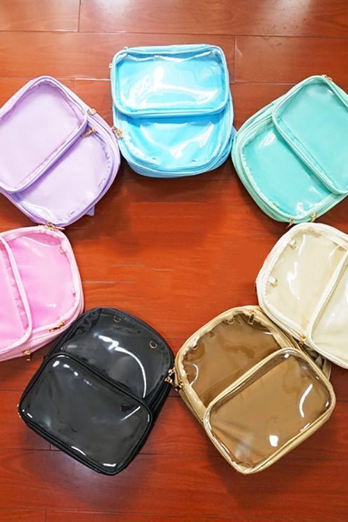 Black Backpack with Clear Window for Photocards and Pins