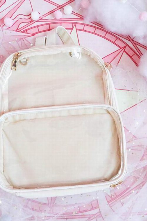 Black Backpack with Clear Window for Photocards and Pins