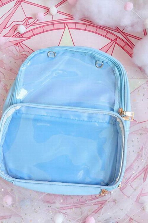 Black Backpack with Clear Window for Photocards and Pins