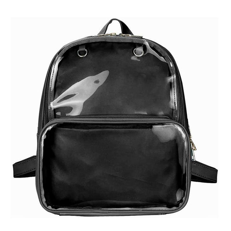 Black Backpack with Clear Window for Photocards and Pins Black Backpack with Clear Window for Photocards and Pins