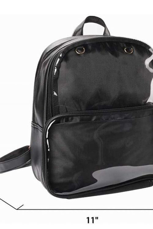 Black Backpack with Clear Window for Photocards and Pins
