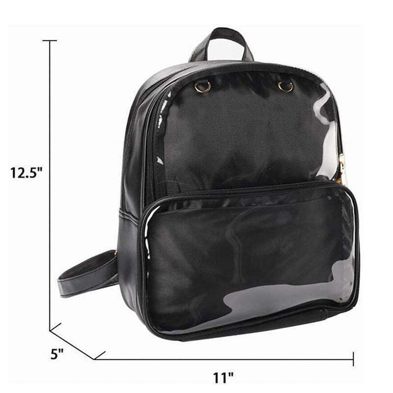 Black Backpack with Clear Window for Photocards and Pins Black Backpack with Clear Window for Photocards and Pins