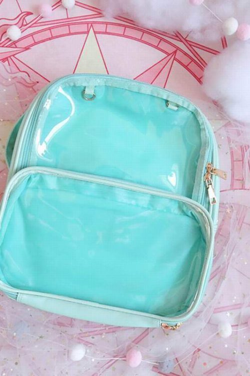 Black Backpack with Clear Window for Photocards and Pins