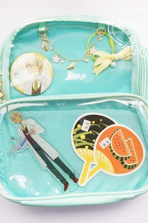 Black Backpack with Clear Window for Photocards and Pins