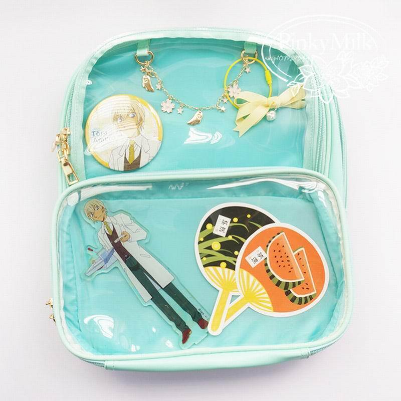 Black Backpack with Clear Window for Photocards and Pins Black Backpack with Clear Window for Photocards and Pins