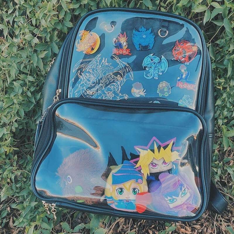 Black Backpack with Clear Window for Photocards and Pins Black Backpack with Clear Window for Photocards and Pins