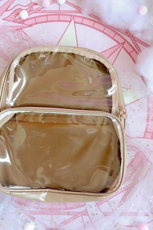 Black Backpack with Clear Window for Photocards and Pins