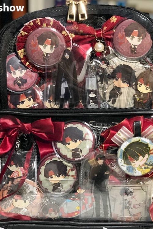 Black Backpack with Clear Window for Photocards and Pins