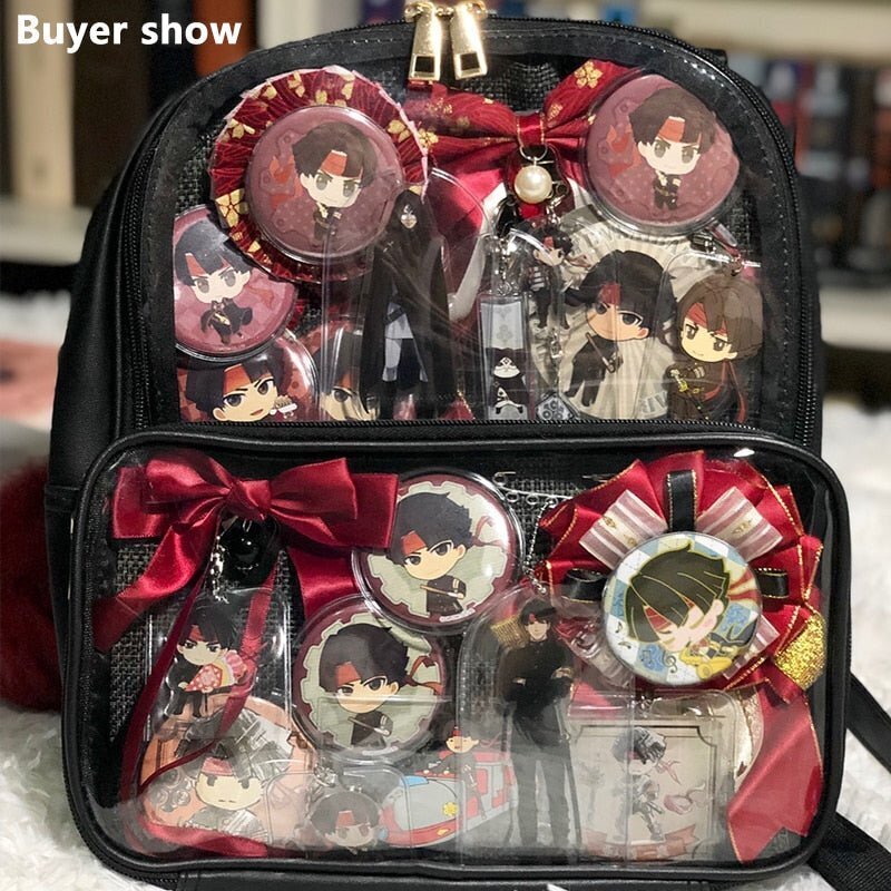 Black Backpack with Clear Window for Photocards and Pins Black Backpack with Clear Window for Photocards and Pins