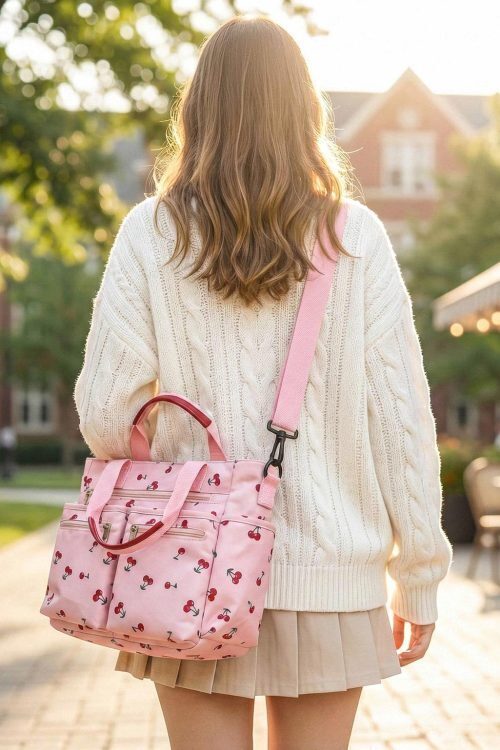 Black Cherry Messenger Bag for Pin Display