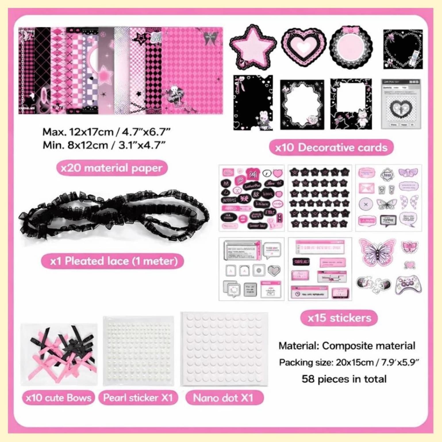 Black Convertible Ita Bag with Clear Window for Photocards and Pins Black Convertible Ita Bag with Clear Window for Photocards and Pins