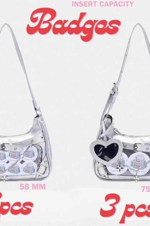 Black Convertible Ita Bag with Clear Window for Photocards and Pins