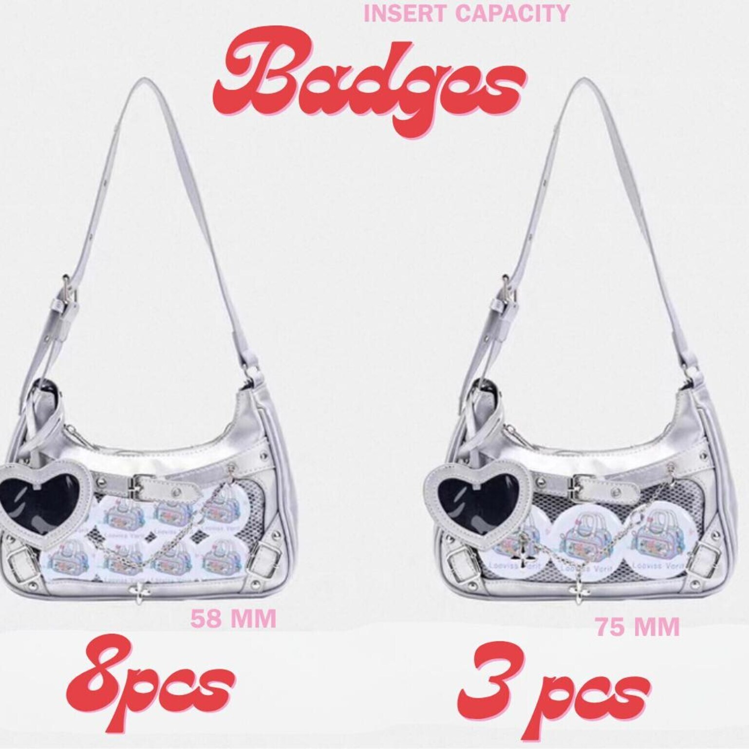 Black Convertible Ita Bag with Clear Window for Photocards and Pins Black Convertible Ita Bag with Clear Window for Photocards and Pins