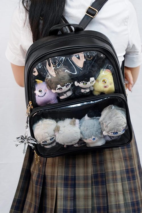 Black Ita Backpack with Clear Window for Pin Display
