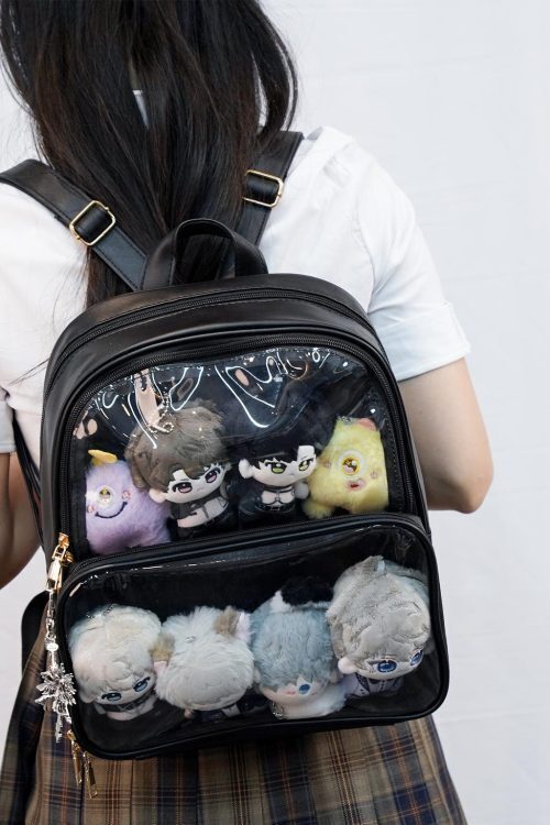 Black Ita Backpack with Clear Window for Pin Display
