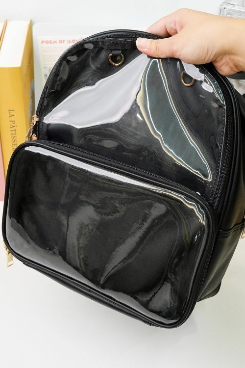 Black Ita Backpack with Clear Window for Pin Display
