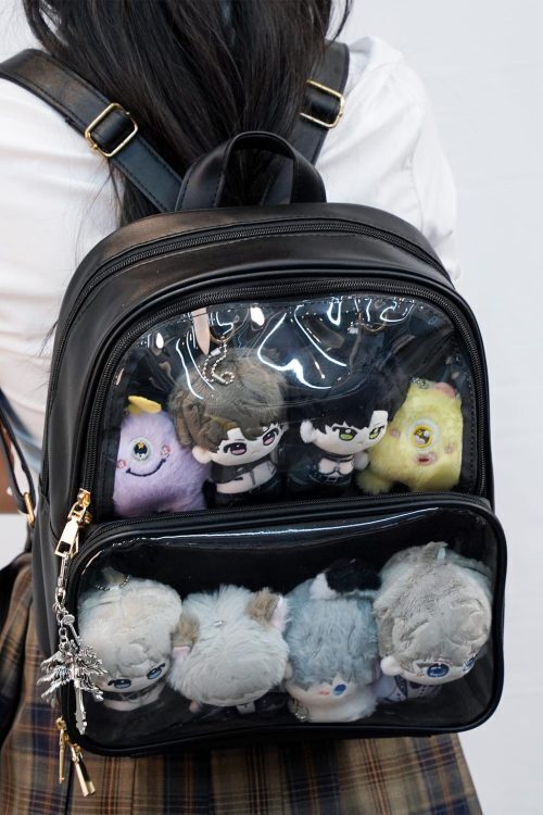 Black Ita Backpack with Clear Window for Pin Display