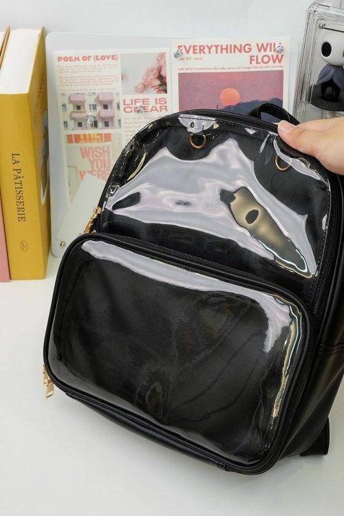 Black Ita Backpack with Clear Window for Pin Display