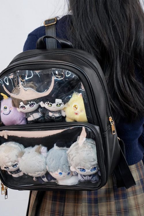 Black Ita Backpack with Clear Window for Pin Display