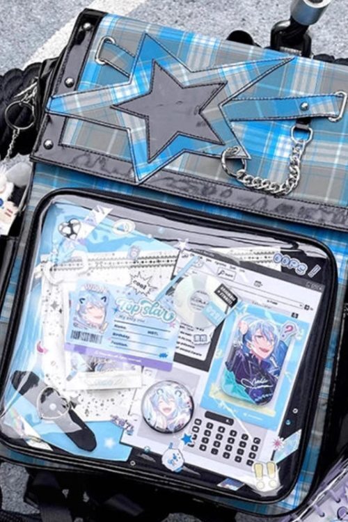 Black Ita Backpack with Clear Window for Plushies and Pins