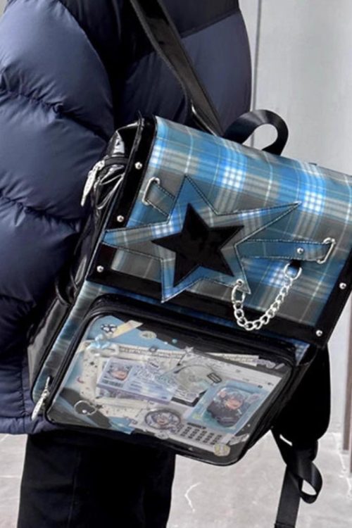 Black Ita Backpack with Clear Window for Plushies and Pins