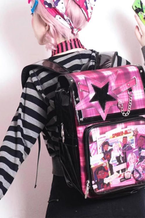 Black Ita Backpack with Clear Window for Plushies and Pins