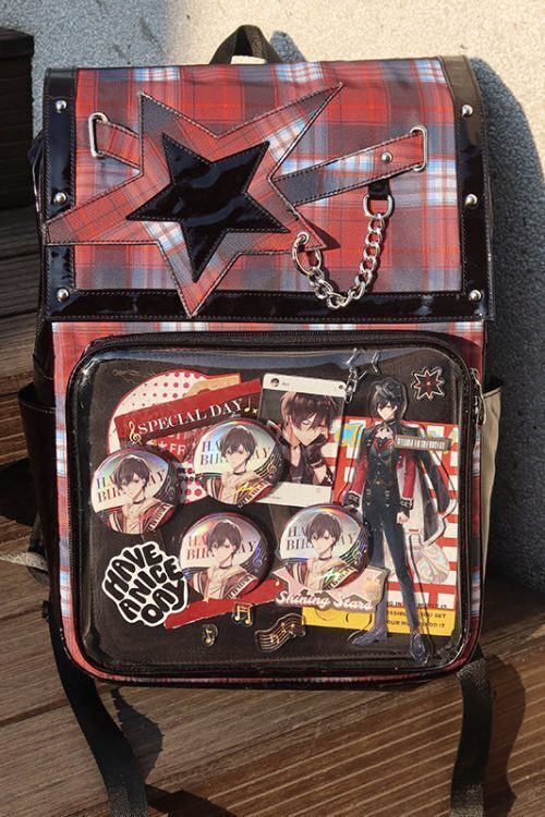 Black Ita Backpack with Clear Window for Plushies and Pins