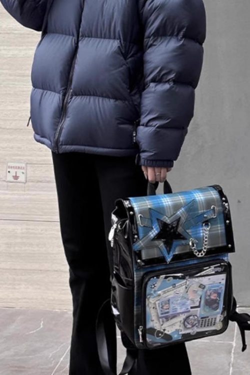 Black Ita Backpack with Clear Window for Plushies and Pins