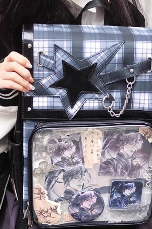 Black Ita Backpack with Clear Window for Plushies and Pins