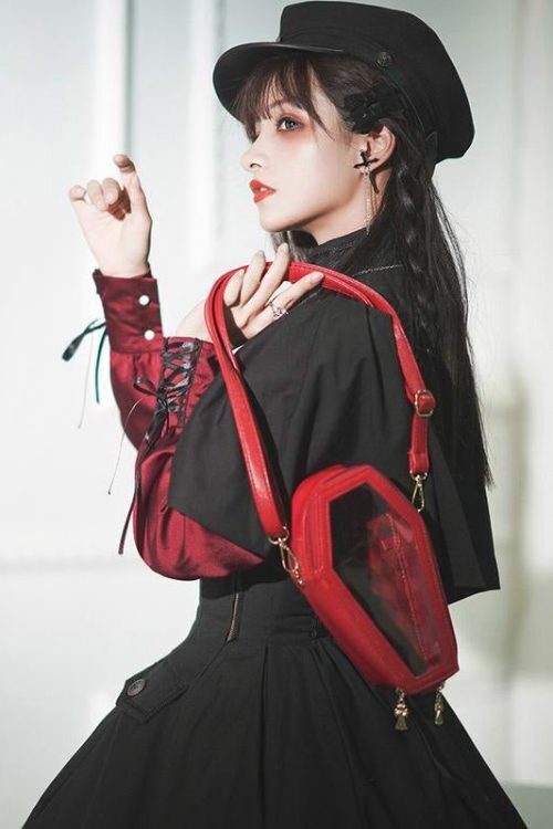 Black Ita Bag with Clear Window for Pin Display