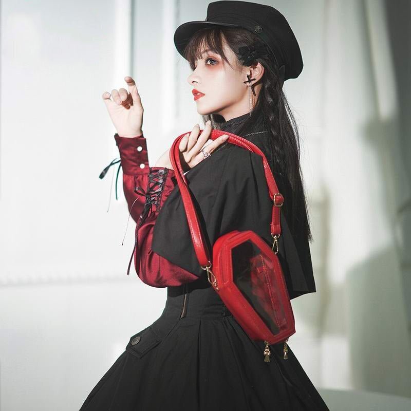 Black Ita Bag with Clear Window for Pin Display Black Ita Bag with Clear Window for Pin Display