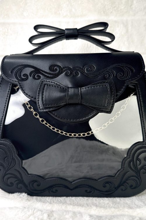 Black Ita Bag with Clear Window for Pin Display