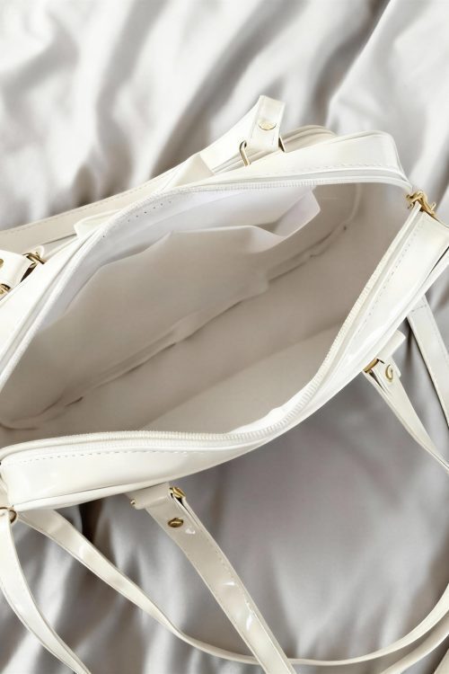 Black Ita Shoulder Bag with Clear Window for Plushies and Pins