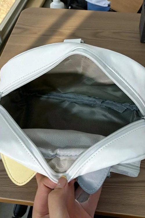 Black Kawaii Cat Convertible Ita Bag with Clear Window for Pin Display