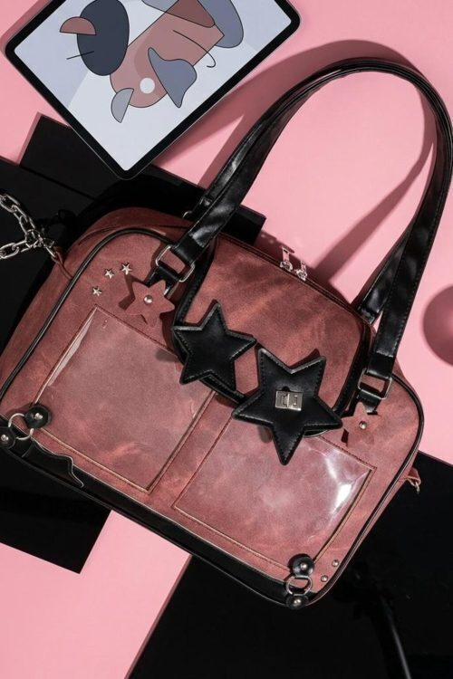 Black Kawaii Convertible Ita Bag for Pin Display