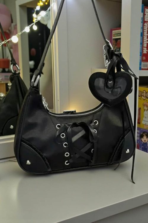 Black Kawaii Convertible Ita Bag for Pin Display