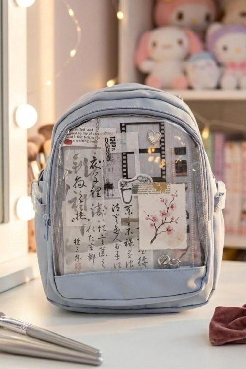 Black Kawaii Convertible Ita Bag for Pin Display