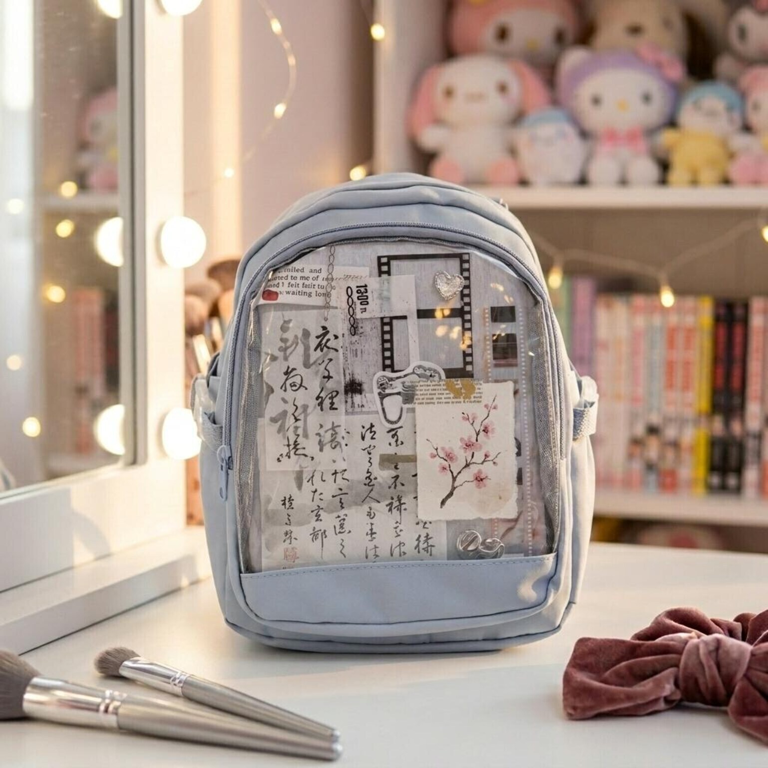 Black Kawaii Convertible Ita Bag for Pin Display Black Kawaii Convertible Ita Bag for Pin Display