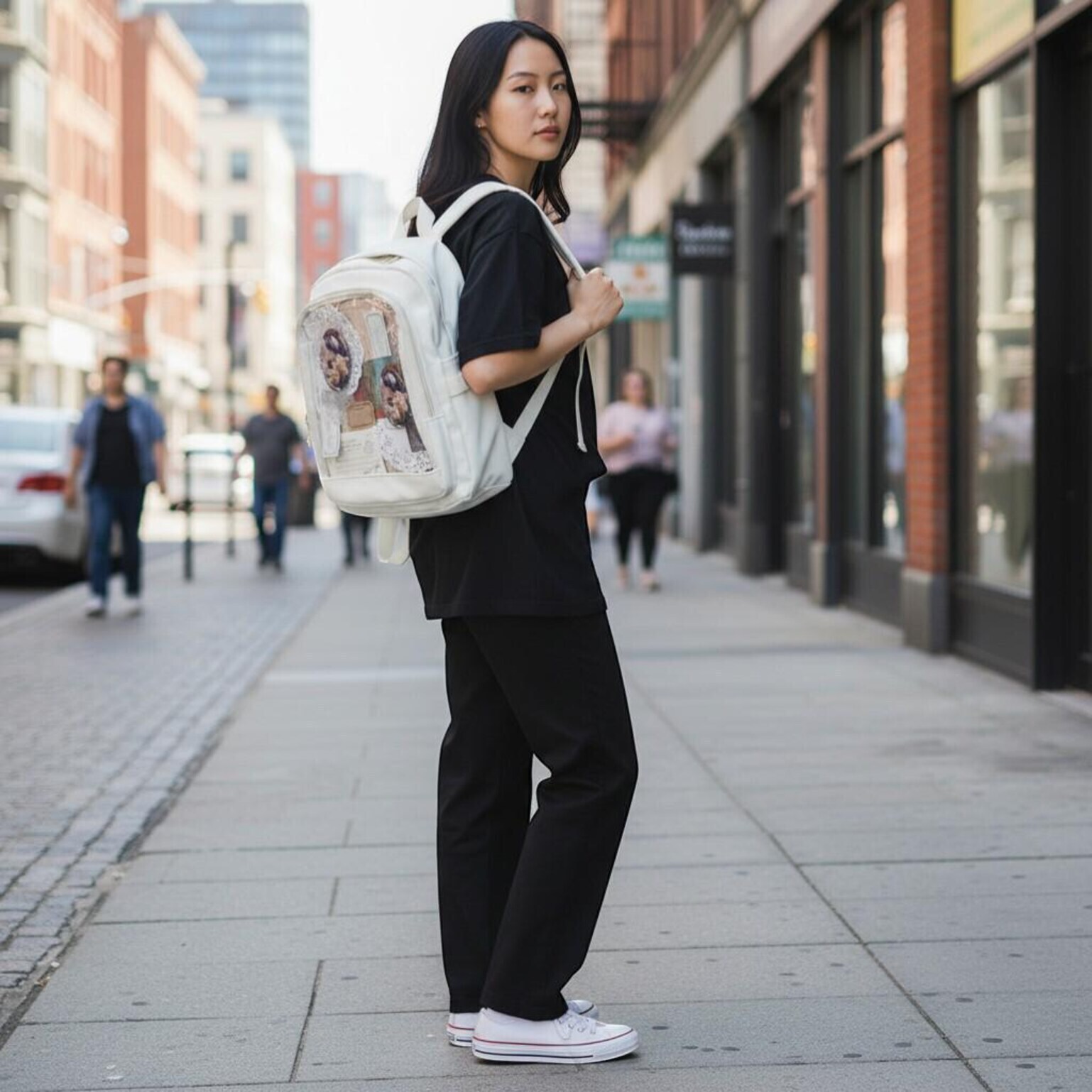 Black Kawaii Convertible Ita Bag for Pin Display Black Kawaii Convertible Ita Bag for Pin Display