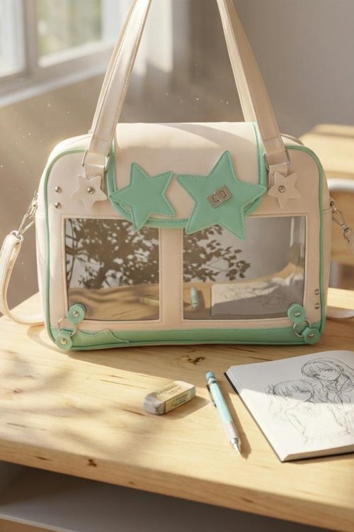 Black Kawaii Convertible Ita Bag for Pin Display