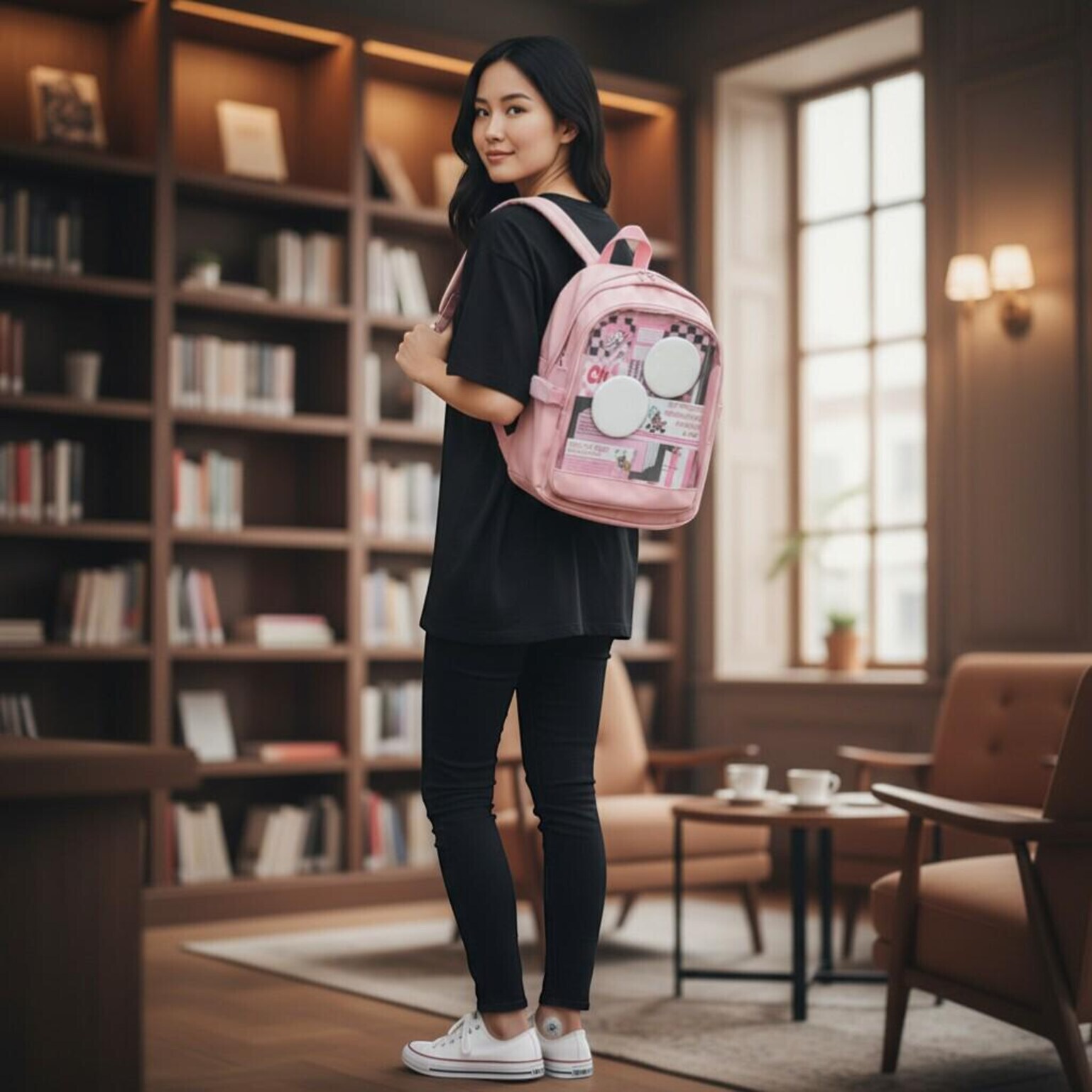 Black Kawaii Convertible Ita Bag for Pin Display Black Kawaii Convertible Ita Bag for Pin Display