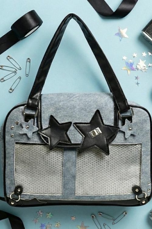 Black Kawaii Convertible Ita Bag for Pin Display